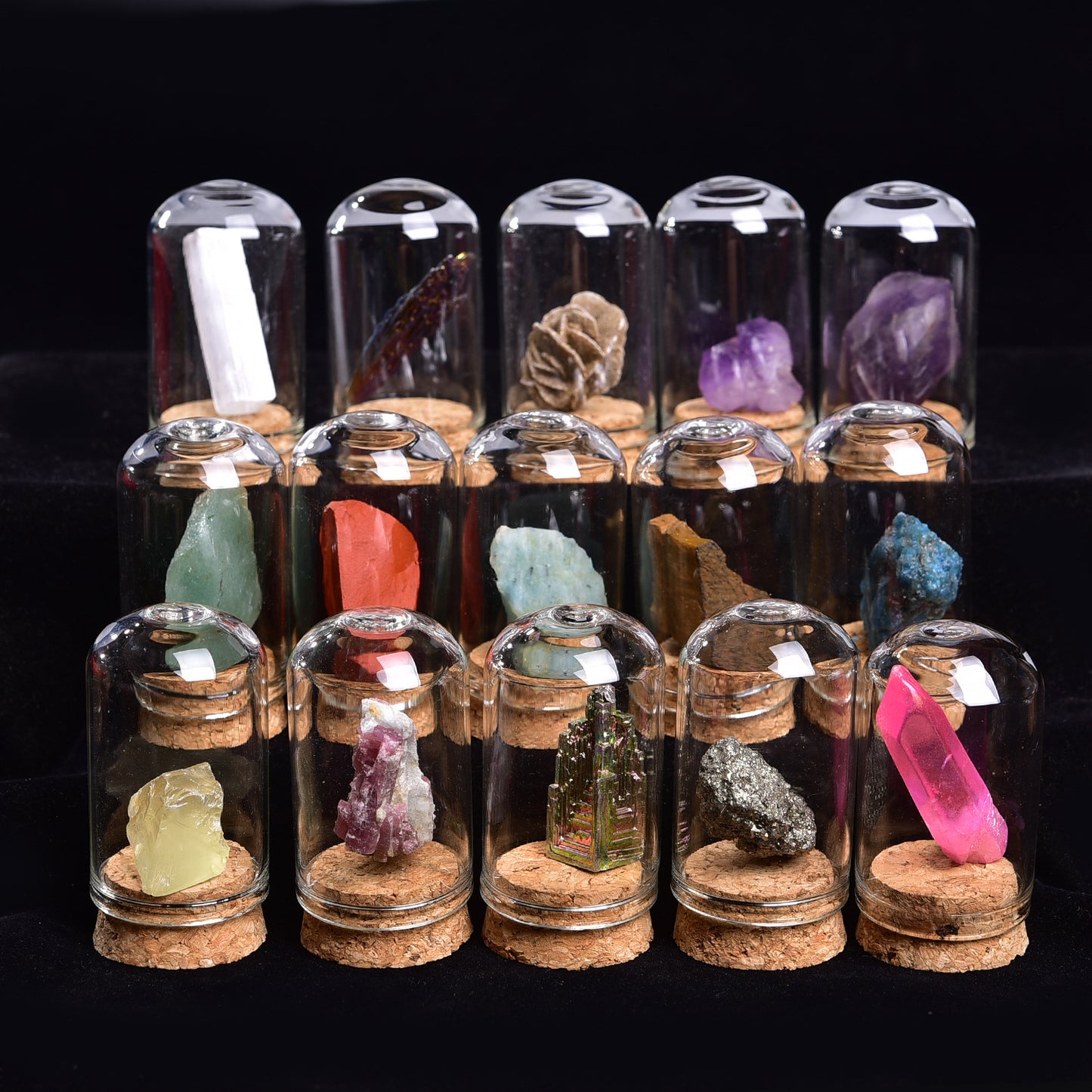 Natural Crystal Raw Stone Gift Box (25 Natural Mineral Set (Includes Wooden Box)