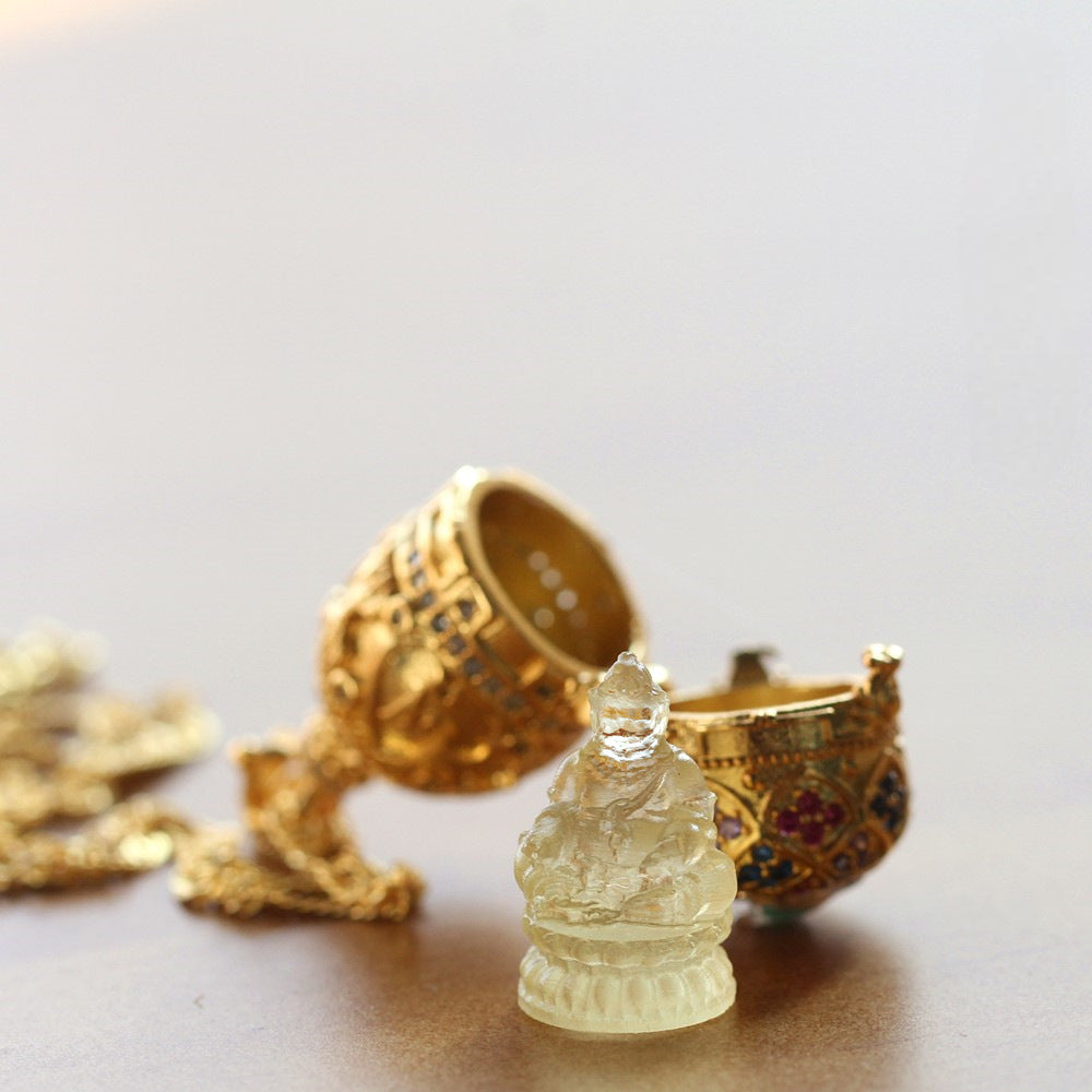 Blossoming Flower Reveals Buddha - Small Buddha Statue