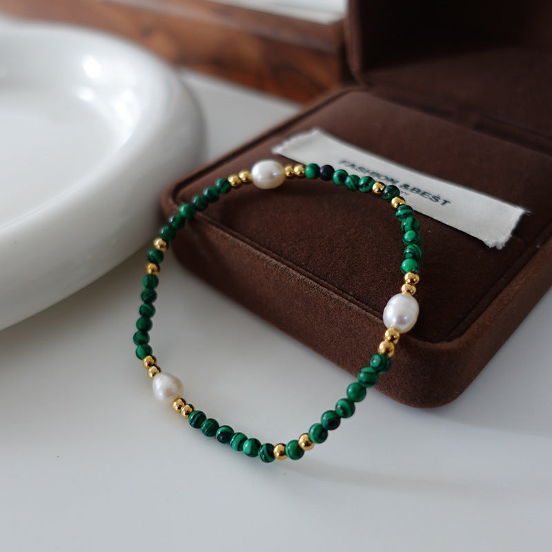 Natural Pearl and Jade Bracelet