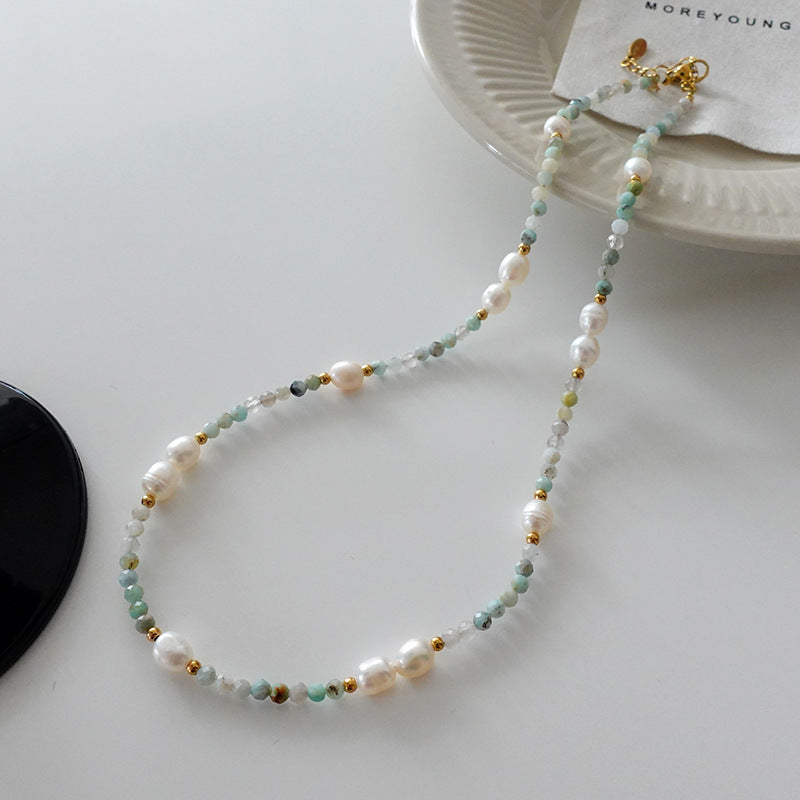 New China Style Natural Pearl and Jade Necklace