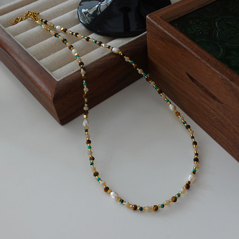 Natural Pearl and Jade Necklace