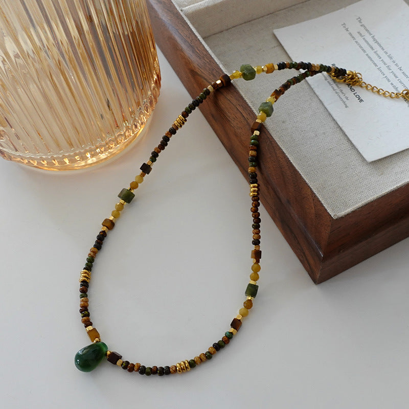 Natural Pearl and Jade Necklace