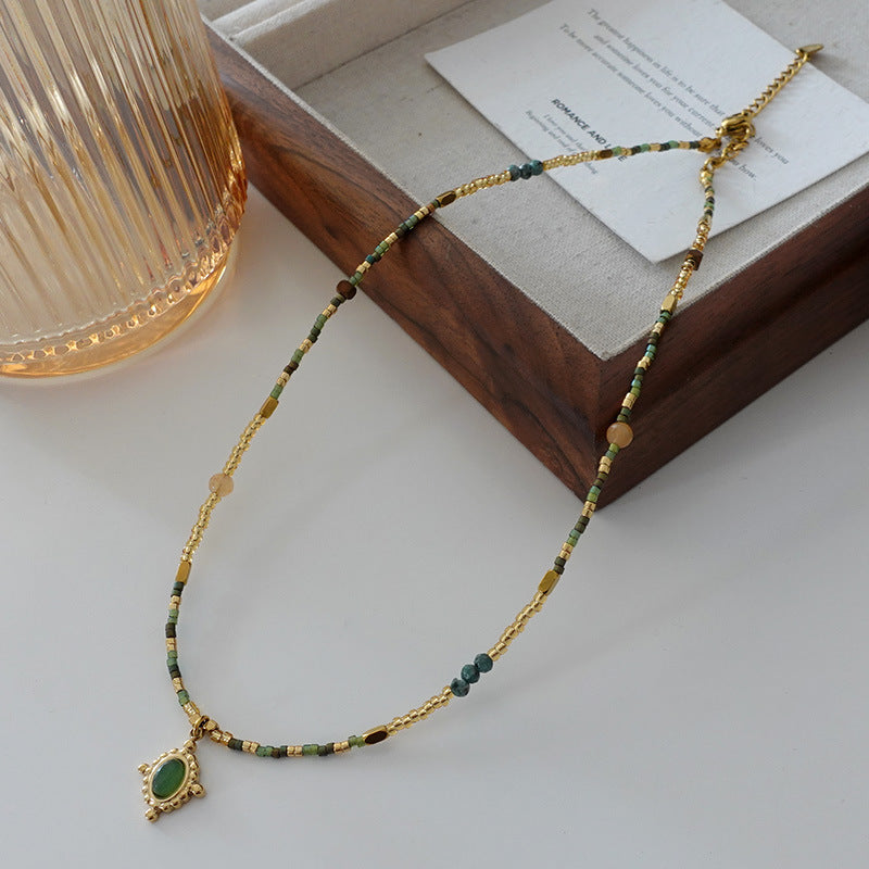 Natural Pearl and Jade Necklace