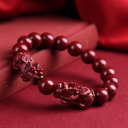 Natural Cinnabar Pixiu Bracelet