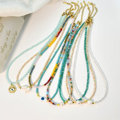 Multicolored Crystal Beaded Necklace