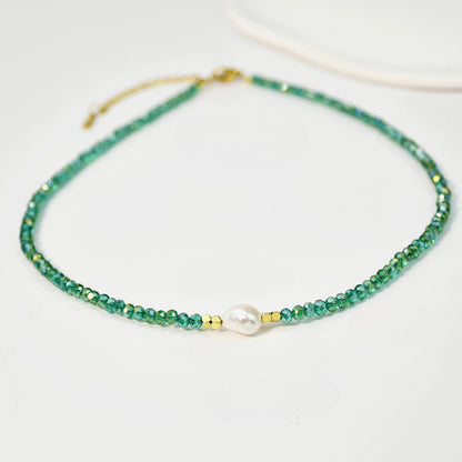 Multicolored Crystal Beaded Necklace