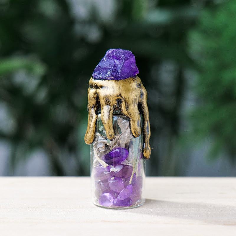 Natural Healing Crystal Raw Stone Energy Bottle