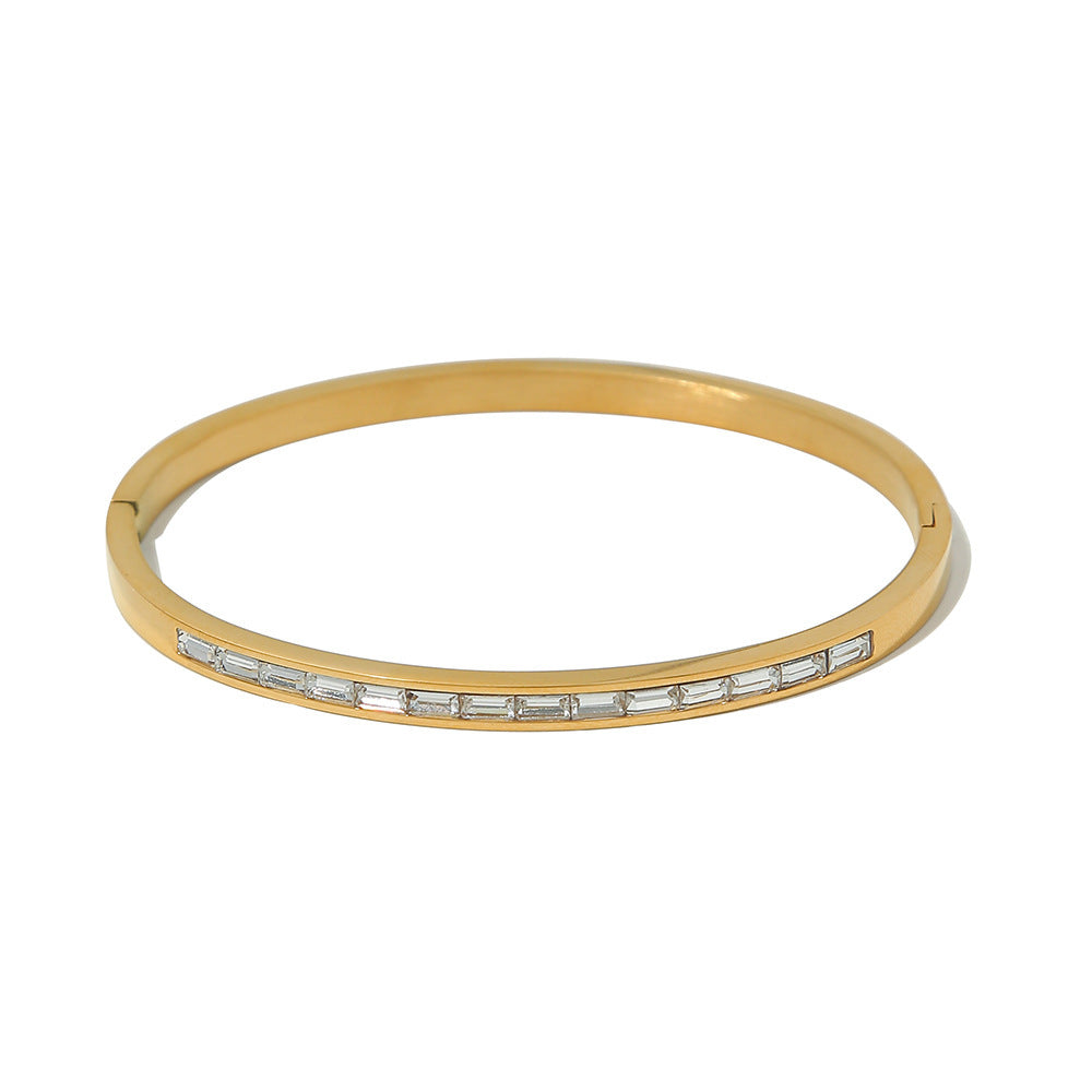 White Diamond Minimalist Plain Band Ring Bracelet Collection