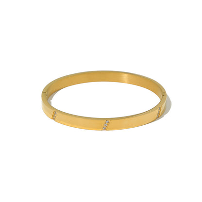 White Diamond Minimalist Plain Band Ring Bracelet Collection