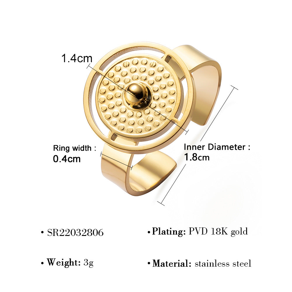 Light Luxury Fashionable Four-Leaf Clover 18K Gold Ring