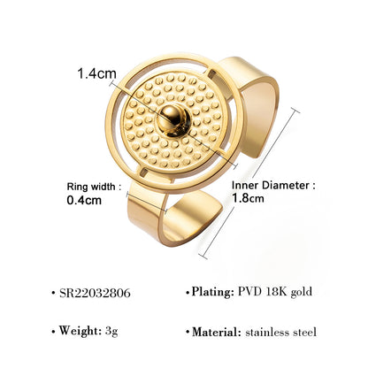 Light Luxury Fashionable Four-Leaf Clover 18K Gold Ring