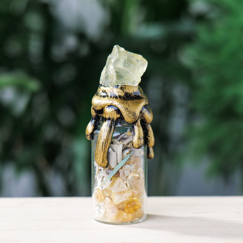 Natural Healing Crystal Raw Stone Energy Bottle