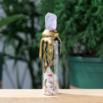 Natural Healing Crystal Raw Stone Energy Bottle