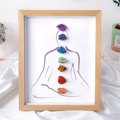 Natural Crystal Rolling Stone Photo Frame Ornament