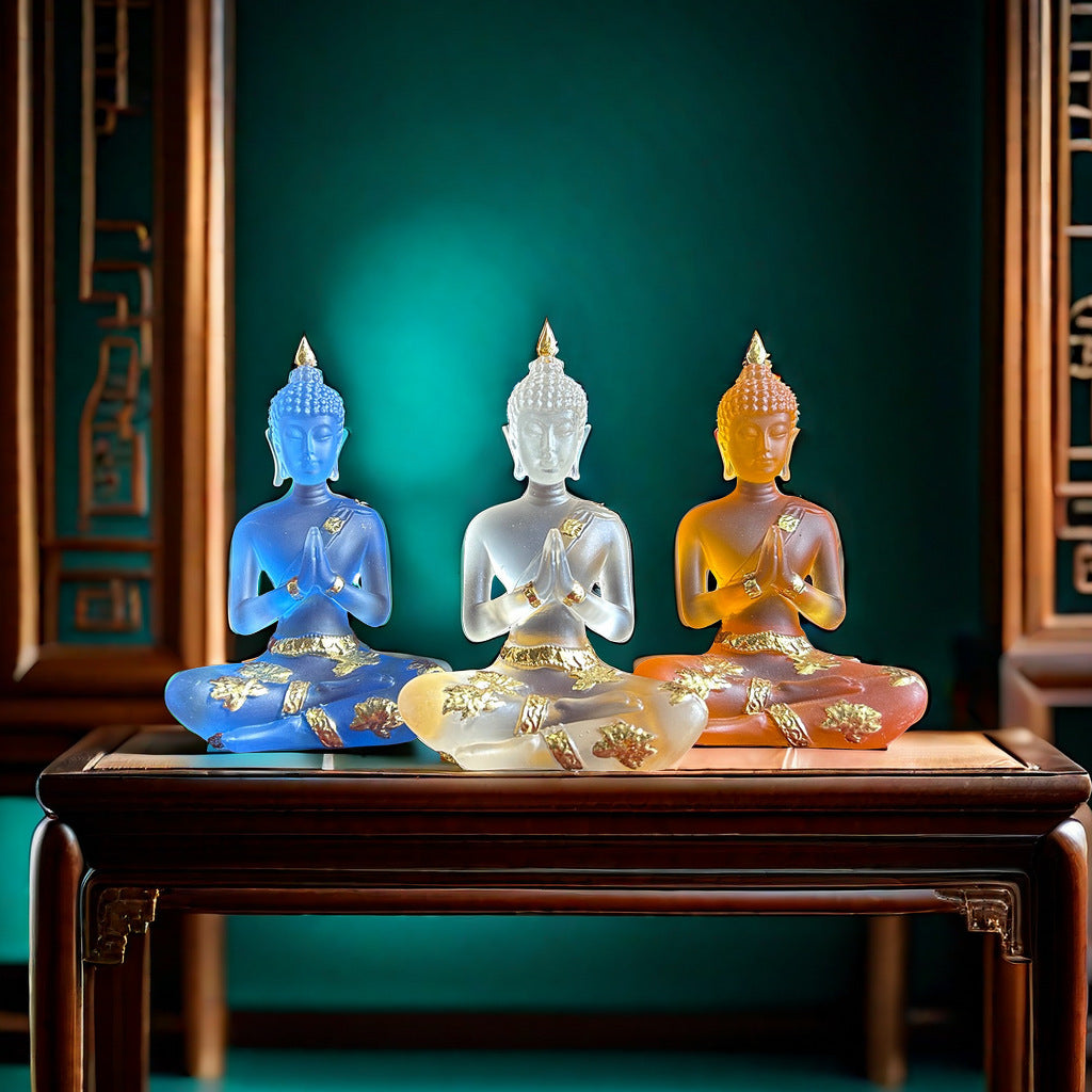 Water Glazed Glass Buddha Statue