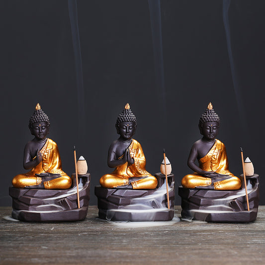 Ceramic Shakyamuni Incense Burner Ornament