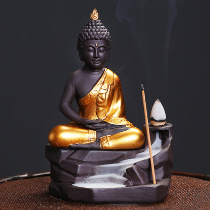 Ceramic Shakyamuni Incense Burner Ornament