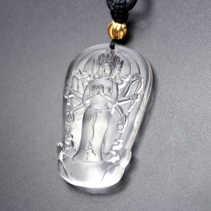 Ancient Glazed Glass Marici Bodhisattva Pendant