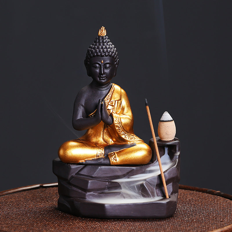 Ceramic Shakyamuni Incense Burner Ornament