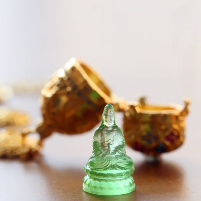 Blossoming Flower Reveals Buddha - Small Buddha Statue