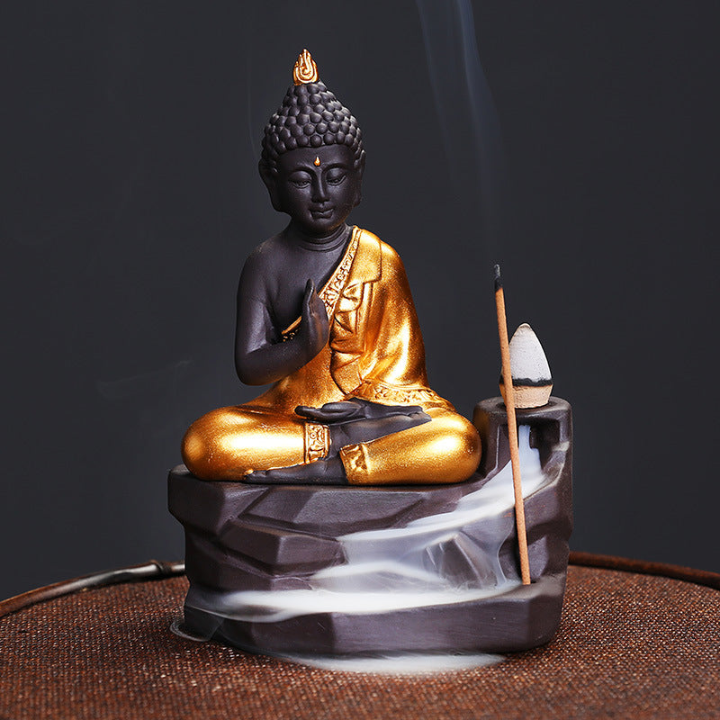 Ceramic Shakyamuni Incense Burner Ornament