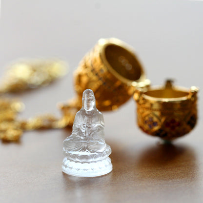 Blossoming Flower Reveals Buddha - Small Buddha Statue