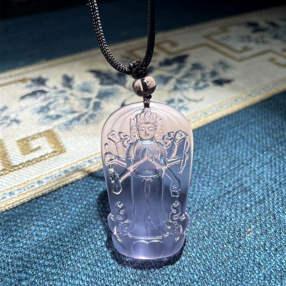 Ancient Glazed Glass Marici Bodhisattva Pendant