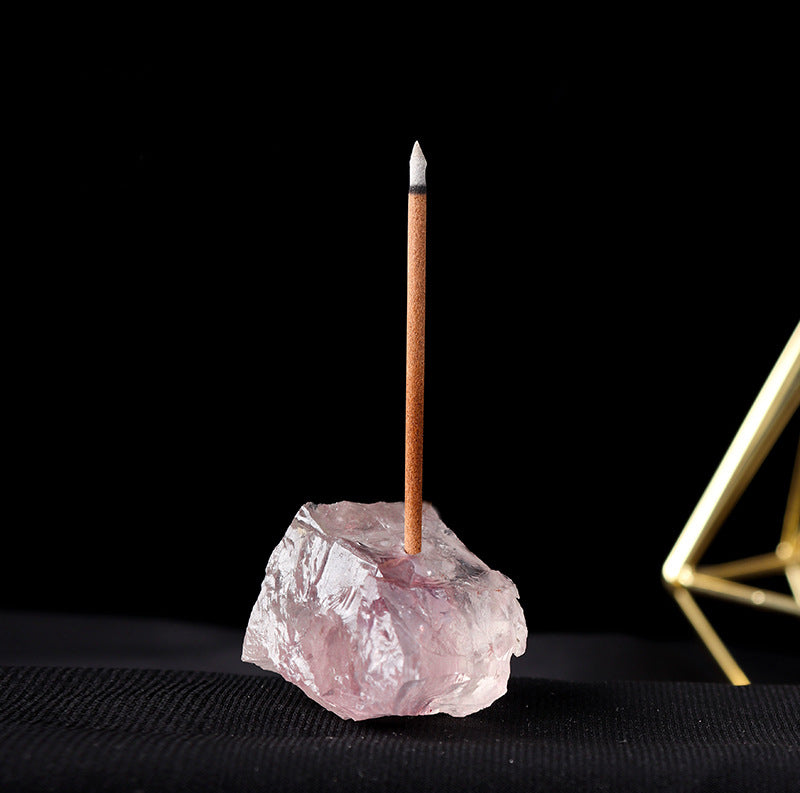 Natural Crystal Raw Stone Incense Holder