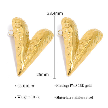 18K Gold Heart Earrings